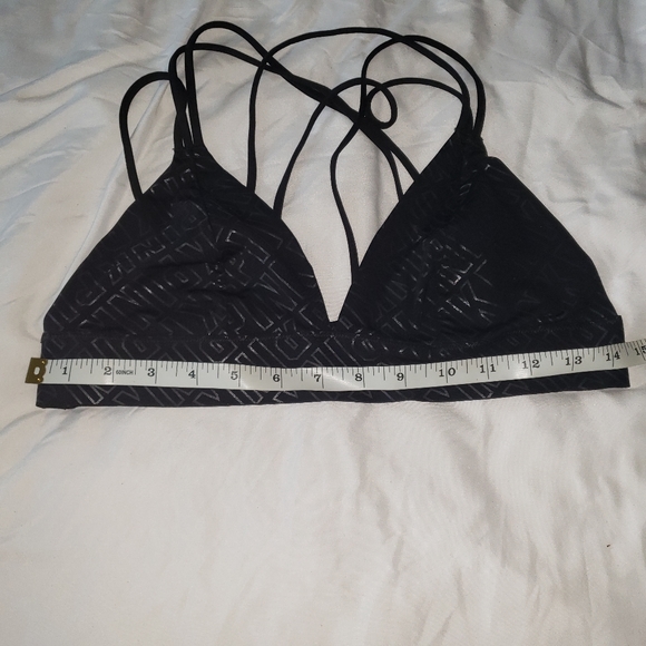 PINK Black Sport top with designed crossed back cut out - Picture 2 of 5